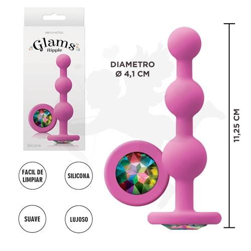 Dilatador anal con joya arcoiris